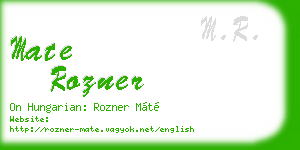 mate rozner business card