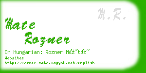 mate rozner business card